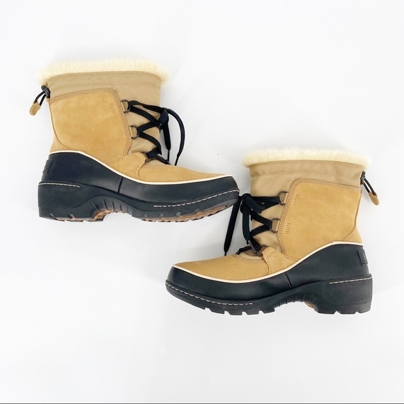 Sorel Tivoli III Lace Up Snow Winter Boots Suede Faux Fur Size 10 - Picture 9 of 10